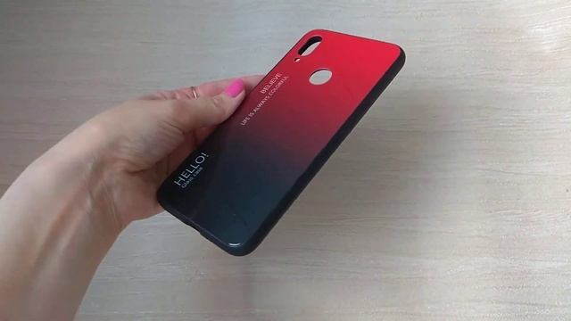 Чехол для xiaomi Redmi note 7 Gradient glass красный с черным смотреть онлайн