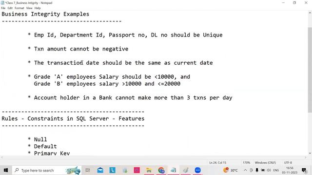 Class 7 | Learn SQL in Telugu from Basics | What is Data Integrity in SQL SERVER ??? смотреть онлайн