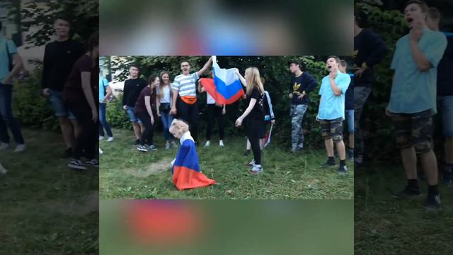 В Пушкино празднуют победу сборной России по футболу над Испанией-1 смотреть онлайн