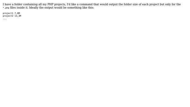 Ubuntu: Compute folder size for a given file extension only смотреть онлайн
