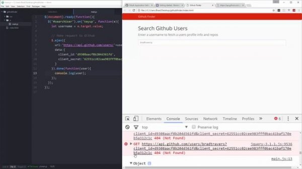 jQuery & Ajax: Build A Github Finder App
