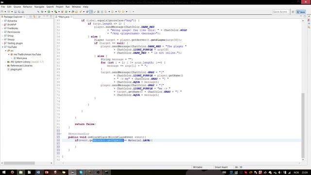 Bukkit Plugin Coding Tutorial (1.8) - Events + Simple Griefing Protection - Episode 4 смотреть онлайн
