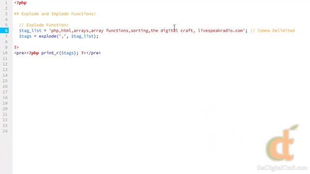 PHP Arrays - Lesson 7 - Explode and Implode Functions смотреть онлайн