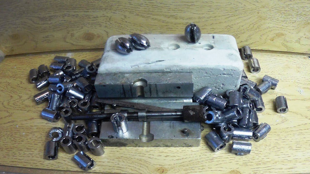 Самодельная форма для отливки грузил из свинца, на рыбацкие сети. смотреть онлайн