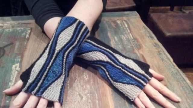 Вязаные перчатки без пальцев смотреть онлайн