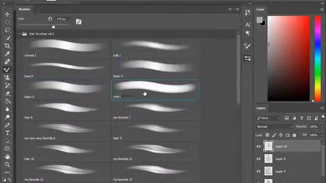 How to draw realistic hair + brushes in Photoshop vol.2 смотреть онлайн