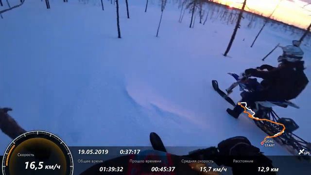 Питбайк на гусенице - Норильск (просторы реки Щучья) смотреть онлайн