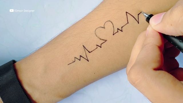 Heart Beat ♡ Tattoo Tutorial | Heart Beat Tattoo Design смотреть онлайн