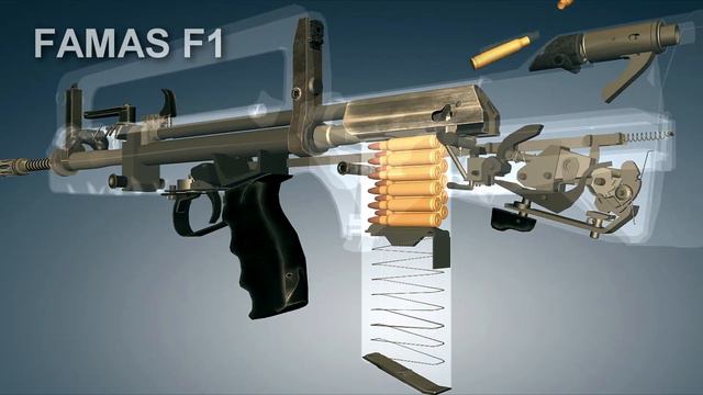 Bullpup FAMAS F1 Assault Rifle. How it works | 3dGun смотреть онлайн