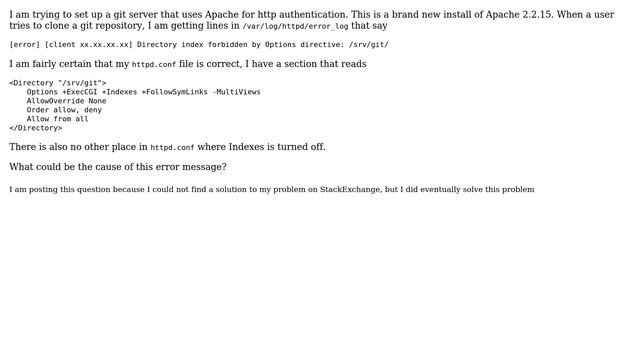 Apache error: Directory index forbidden by Options directive смотреть онлайн