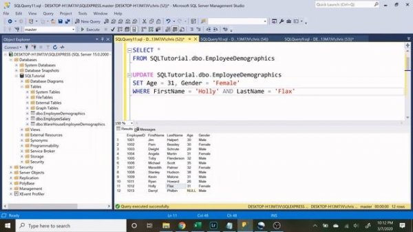 Intermediate SQL Tutorial | Updating/Deleting Data