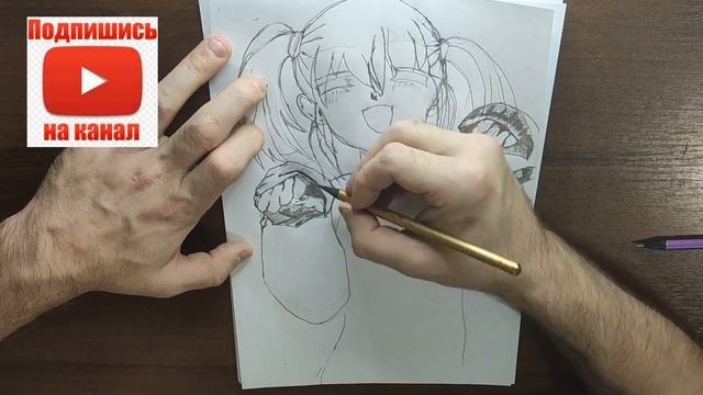 draw anime girl pencil drawing рисуем девушку аниме рисунок карандашом смотреть онлайн