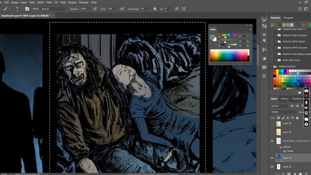 How to Quickly Coloring comics in Photoshop смотреть онлайн