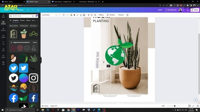 Instagram post designing | FREE Canva Course by AzadChaiwala | Lesson 06 смотреть онлайн