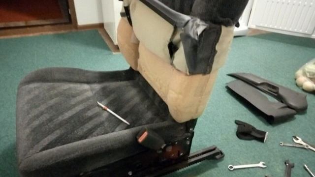 Honda CR-V RD-1_Снятие обивки переднего сиденья. Установка универсального подлокотника смотреть онлайн