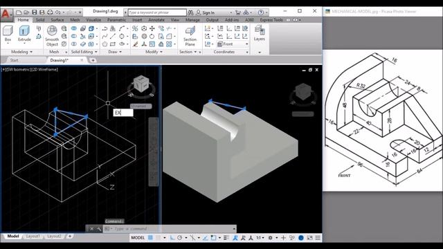AutoCAD 3D Exercises / Easy, Smart & Quick Steps / Mechanical Part Model -5 смотреть онлайн
