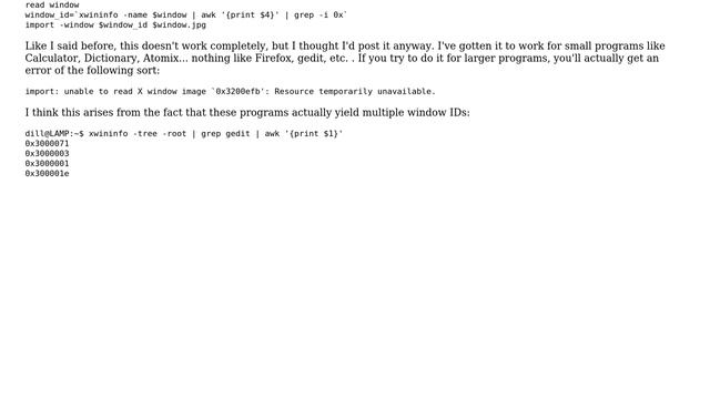 Ubuntu: "import: unable to read X window image: Resource temporarily unavailable" смотреть онлайн