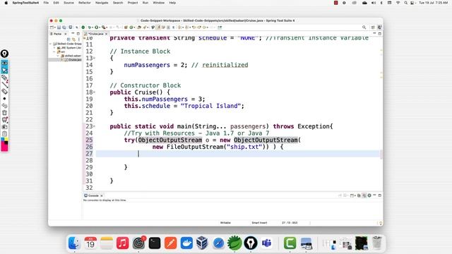 Day-14 Java Code Snippet Explanation [Object Serialization - Persistence] смотреть онлайн