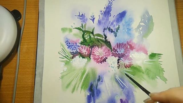 #акварель Полевые цветы акварелью