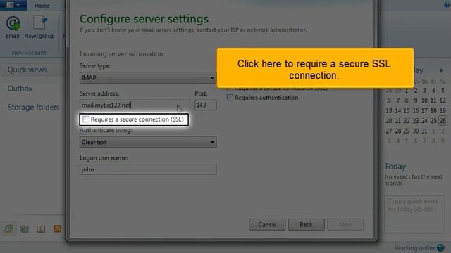 Adding an IMAP email account with SSL in Windows Live Mail смотреть онлайн