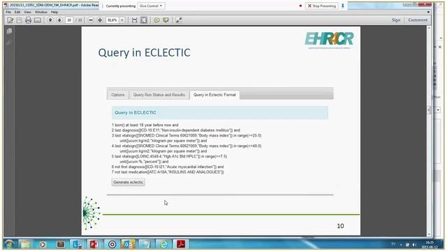 Protocol in RDF EHR4CR смотреть онлайн