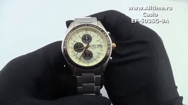 Мужские японские наручные часы Casio Edifice EF-503SG-9A смотреть онлайн