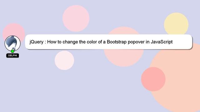 jQuery : How to change the color of a Bootstrap popover in JavaScript смотреть онлайн