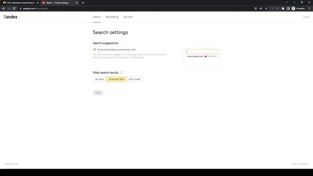 Yandex - Turn on/off Search Filter [Solved] смотреть онлайн