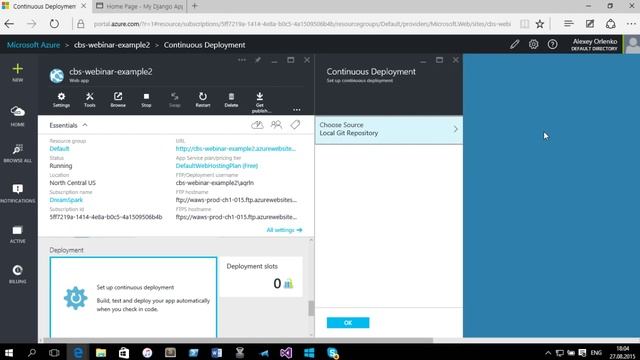 Размещение веб-приложений на Python в облаке Microsoft Azure смотреть онлайн