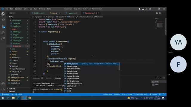 Form Handling and Validation Using Formik and Yup in React смотреть онлайн