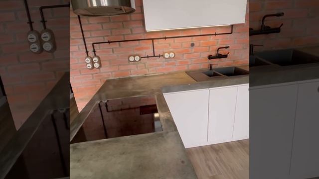 Кухонная столешница из бетона. смотреть онлайн