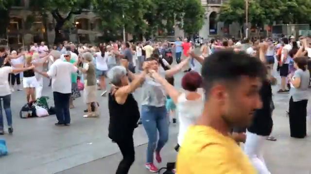 Sardana: Catalan Dancing In Front Of The Cathedral Of Barcelona