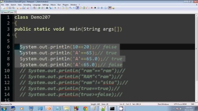 Lecture 106 Relational operators working on different data types in java in hindi смотреть онлайн