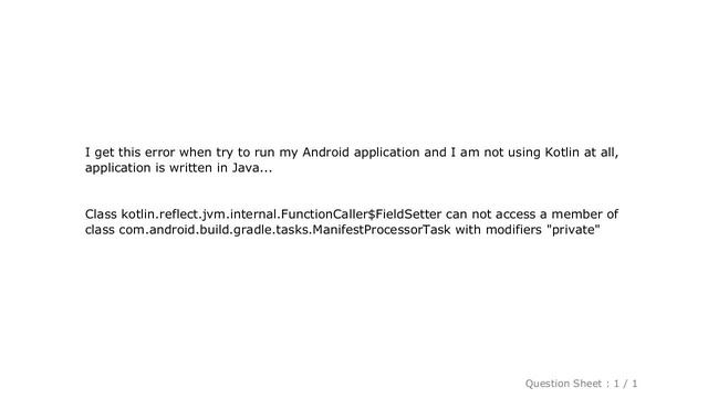 Android : Error in Kotlin but using only Java - Class kotlin.reflect.jvm.internal.FunctionCaller$Fi смотреть онлайн