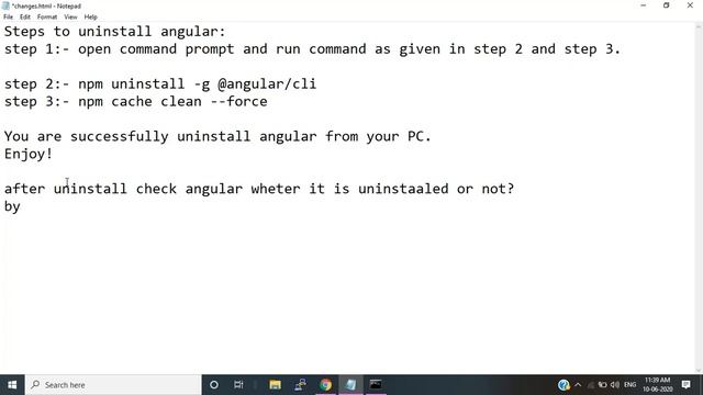 How to Uninstall Angular Cli in windows 10| #Angular #angulaar_cli #uninstall смотреть онлайн