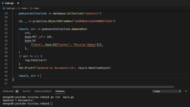 Quick Start: Updating MongoDB Documents with Go смотреть онлайн