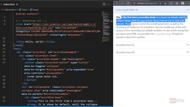 Accordion bootstrap | Lecture 3 | Bootstrap for beginners смотреть онлайн