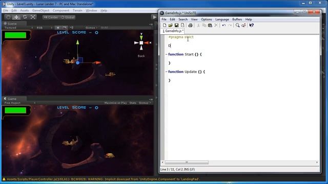 Lunar Lander #7: Bonus- Fuel Meter, Music and Persistant Data, Camera Follow! смотреть онлайн