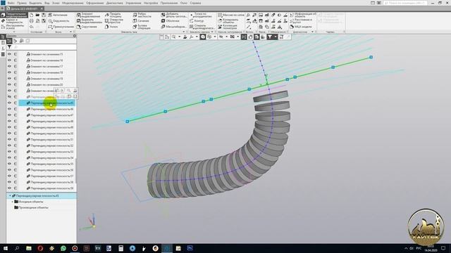 Компас3D Гофрированная труба