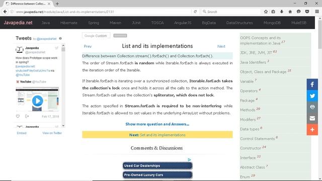 Difference between Collection.stream().forEach() and Collection.forEach().
| javapedia.net смотреть онлайн