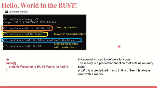 2. Installation of RUST, Hello World in RUST смотреть онлайн