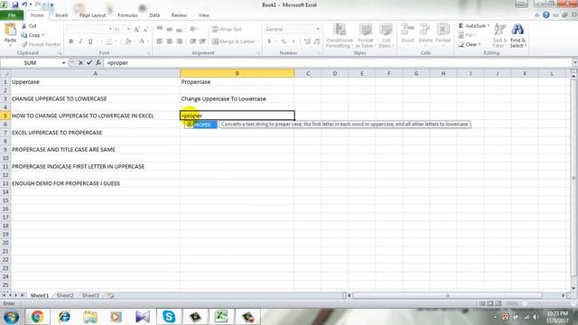 How to Change Uppercase to Proper case or Title Case in Excel смотреть онлайн