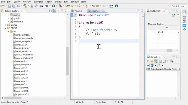 Пустой проект STM32 в STM32CubeIDE за 5 мин (под CMSIS) смотреть онлайн
