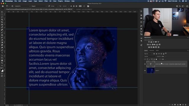 How To Wrap Text Around People & Shapes In Photoshop смотреть онлайн