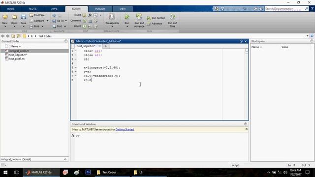 Basic 3d surface plot in Matlab using meshgrid and mesh commands. смотреть онлайн