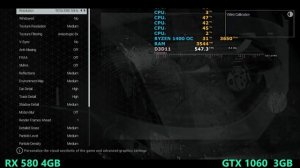 RX 580 4Gb vs GTX 1060 3Gb Сравнение видеокарт в играх #VERSUS