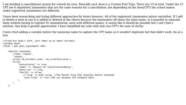 Wordpress: Several CPT's with same Taxonomy name but with different Terms for each смотреть онлайн