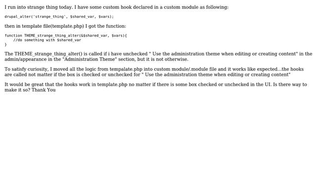 Drupal: Hooks Alter not called in Template.php for смотреть онлайн