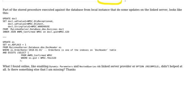 Databases: SQL Server - How to improve/optimize remote scan on a linked server смотреть онлайн