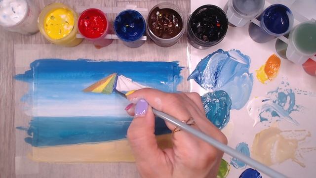 Как нарисовать пляж и море смотреть онлайн